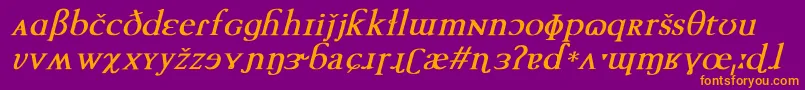 TechphoneticBoldItalic Font – Orange Fonts on Purple Background