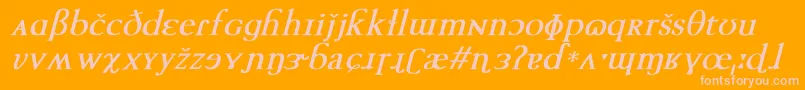 TechphoneticBoldItalic Font – Pink Fonts on Orange Background