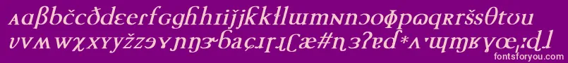 TechphoneticBoldItalic Font – Pink Fonts on Purple Background
