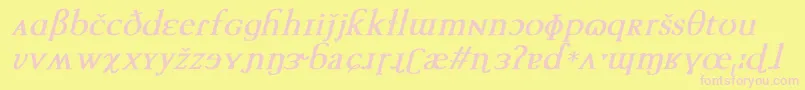 TechphoneticBoldItalic Font – Pink Fonts on Yellow Background