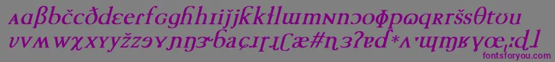 TechphoneticBoldItalic Font – Purple Fonts on Gray Background