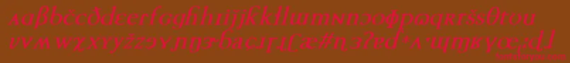 Шрифт TechphoneticBoldItalic – красные шрифты на коричневом фоне