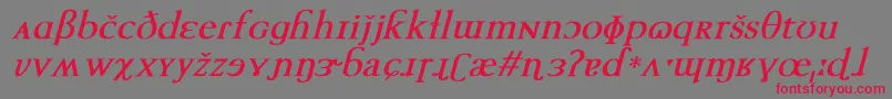 TechphoneticBoldItalic Font – Red Fonts on Gray Background