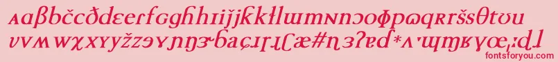 TechphoneticBoldItalic-Schriftart – Rote Schriften auf rosa Hintergrund