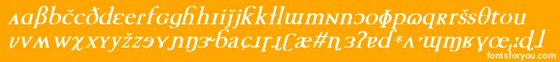 TechphoneticBoldItalic Font – White Fonts on Orange Background