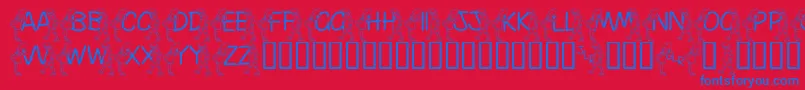 FlKiddles Font – Blue Fonts on Red Background