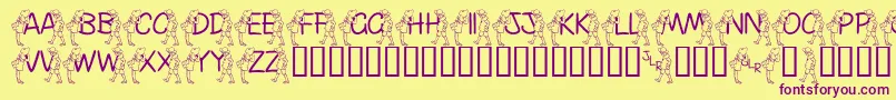 FlKiddles Font – Purple Fonts on Yellow Background
