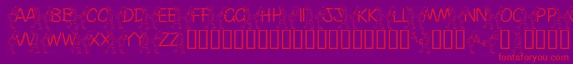 fuente FlKiddles – Fuentes Rojas Sobre Fondo Morado