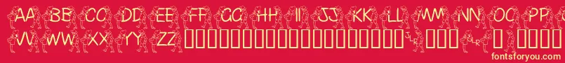 FlKiddles Font – Yellow Fonts on Red Background