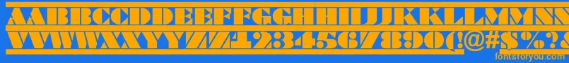Шрифт ABraggatituldcfr – оранжевые шрифты на синем фоне