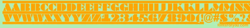 ABraggatituldcfr-Schriftart – Orangefarbene Schriften auf grünem Hintergrund