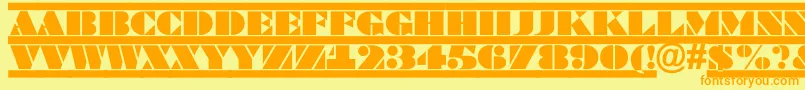 Fonte ABraggatituldcfr – fontes laranjas em um fundo amarelo