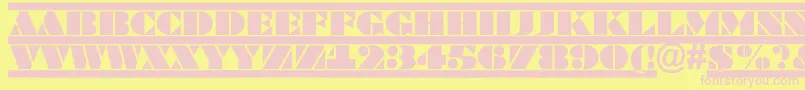 ABraggatituldcfr Font – Pink Fonts on Yellow Background