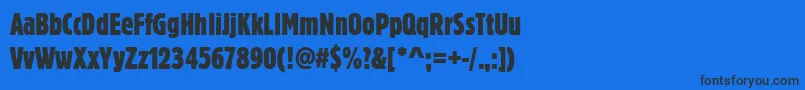 Blockdregextcon Font – Black Fonts on Blue Background