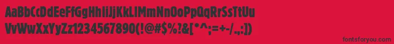 フォントBlockdregextcon – 赤い背景に黒い文字