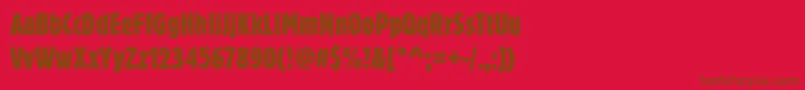 Blockdregextcon Font – Brown Fonts on Red Background