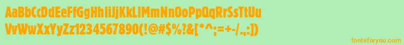 Blockdregextcon Font – Orange Fonts on Green Background