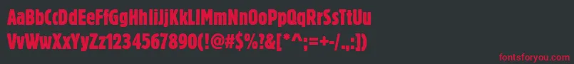 Blockdregextcon Font – Red Fonts on Black Background