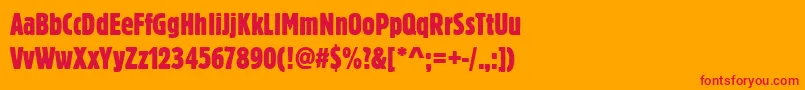 Blockdregextcon Font – Red Fonts on Orange Background