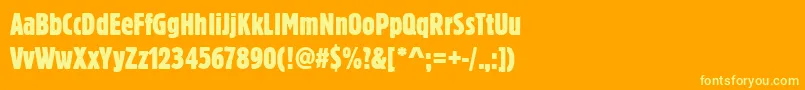Blockdregextcon Font – Yellow Fonts on Orange Background