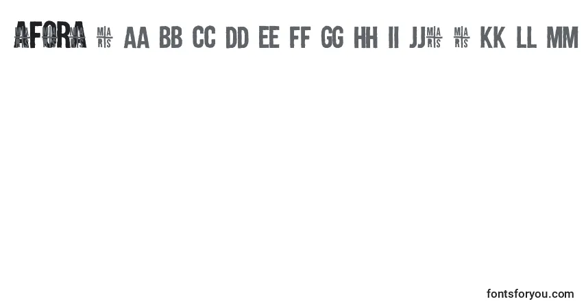 Fuente AForA - alfabeto, números, caracteres especiales