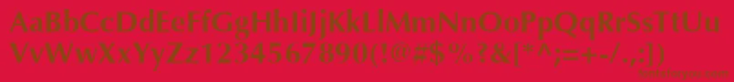 Police OptimaLtBold – polices brunes sur fond rouge