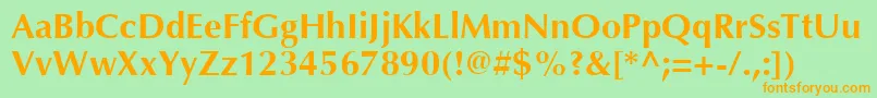 OptimaLtBold Font – Orange Fonts on Green Background