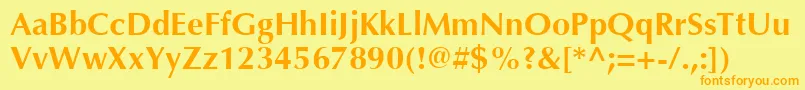 OptimaLtBold Font – Orange Fonts on Yellow Background