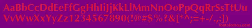 OptimaLtBold Font – Red Fonts on Purple Background