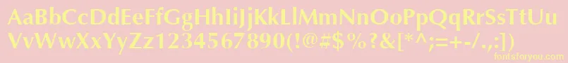 Police OptimaLtBold – polices jaunes sur fond rose