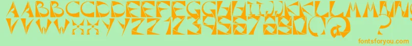 fuente XorxToothyCyr – Fuentes Naranjas Sobre Fondo Verde