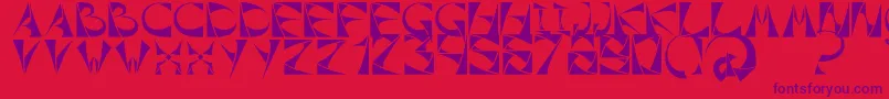 XorxToothyCyr Font – Purple Fonts on Red Background