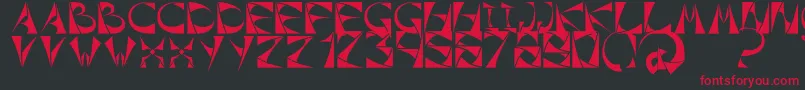 Weitere Informationen zur XorxToothyCyr-Schriftart XorxToothyCyr-Schriftart – Rote Schriften auf schwarzem Hintergrund