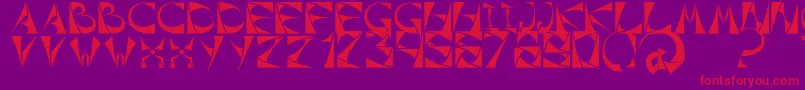 fuente XorxToothyCyr – Fuentes Rojas Sobre Fondo Morado