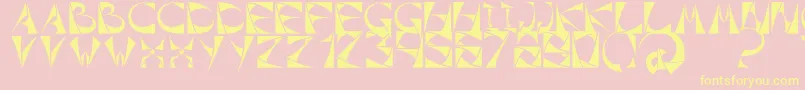 XorxToothyCyr Font – Yellow Fonts on Pink Background