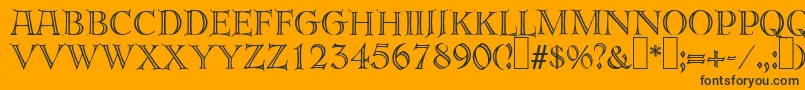 E820DecoRegular Font – Black Fonts on Orange Background