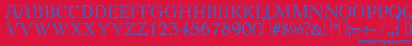 E820DecoRegular Font – Blue Fonts on Red Background