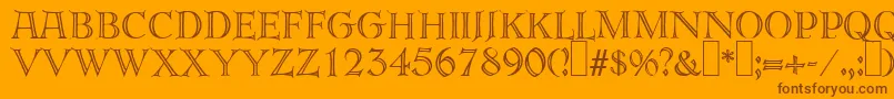 E820DecoRegular Font – Brown Fonts on Orange Background