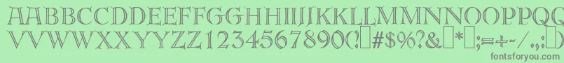 E820DecoRegular Font – Gray Fonts on Green Background