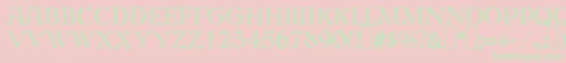 E820DecoRegular Font – Green Fonts on Pink Background