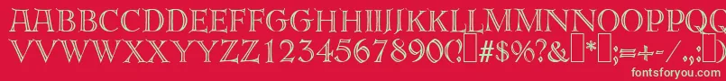 E820DecoRegular Font – Green Fonts on Red Background