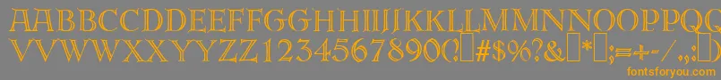 E820DecoRegular Font – Orange Fonts on Gray Background