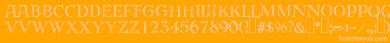 E820DecoRegular Font – Pink Fonts on Orange Background