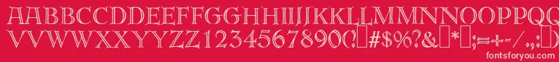 E820DecoRegular Font – Pink Fonts on Red Background