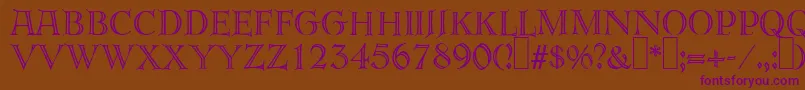 E820DecoRegular Font – Purple Fonts on Brown Background