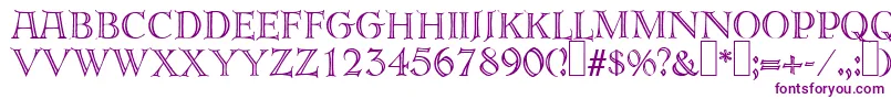 E820DecoRegular Font – Purple Fonts on White Background