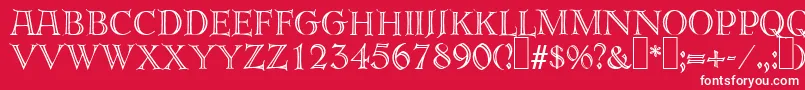 E820DecoRegular Font – White Fonts on Red Background