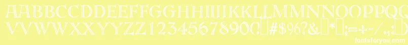 E820DecoRegular Font – White Fonts on Yellow Background