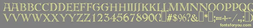 E820DecoRegular Font – Yellow Fonts on Gray Background