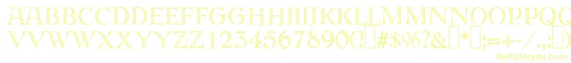 E820DecoRegular Font – Yellow Fonts on White Background